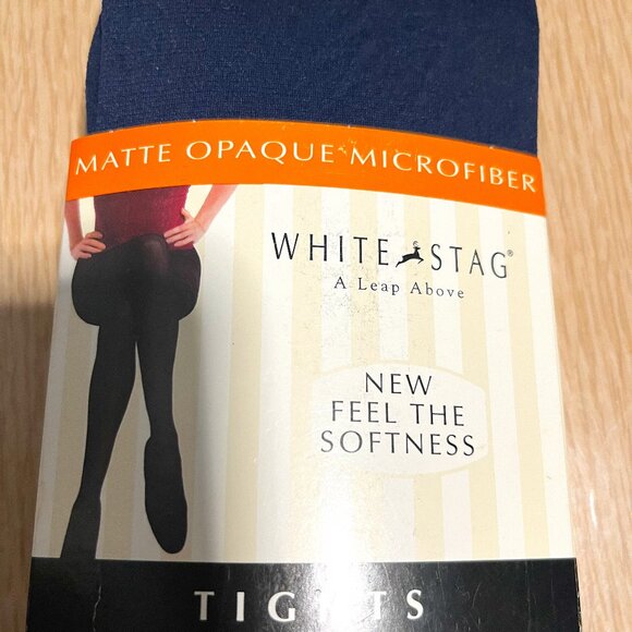 White Stag Accessories - BNWT WHITE STAG matte opaque tights (size 3) in navy microfiber softness
